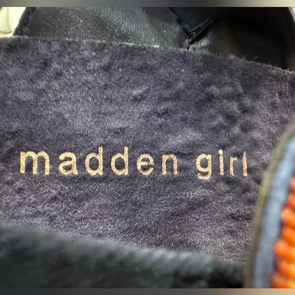 New Madden Girl Feliciti Navy Blue & Multicolor Wedge Sandals w Cork Bases~7.5 - Picture 9 of 14